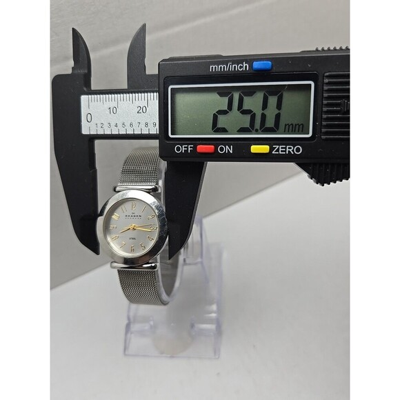 Skagen Denmark 107SGSC Womens Stainless Milanese Quartz Watch Silver New Battery - Picture 5 of 10